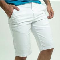 Bermuda Básica Masculina Ixória Sarja Iron Branca Bermuda Básica Masculina Ixória Sarja Iron Branca