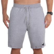 Bermuda Básica Moletom Flanelado Masculino Com Bolsos Casual Elástico e Cordão Ajustável Confortável