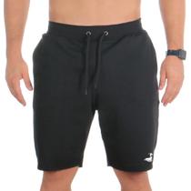 Bermuda Básica Moletom Flanelado Masculino Com Bolsos Casual Elástico e Cordão Ajustável Confortável