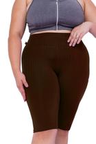 Bermuda Básica Plus Size Ciclista Cintura Alta