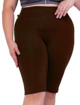 Bermuda Básica Plus Size Ciclista Cintura Alta