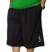 Bermuda Basquete M10 Dupla Face RothDry Preto Vermelho