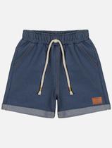 Bermuda Bebê Menino Azul Jeans Escuro Divertto Bermuda Bebê Menino Azul Jeans Escuro Divertto