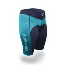 Bermuda Bike Feminina Proteção Preta com Azul HSS Tam L/ G