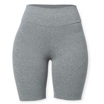 Bermuda biker básica recortada cinza mescla claro she Bermuda biker básica recortada cinza mescla claro she