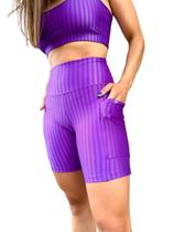 Bermuda Biker Epic Fitness Poliamida Com Bolso Duplo Violeta Bermuda Biker Epic Fitness Poliamida Com Bolso Duplo Violeta