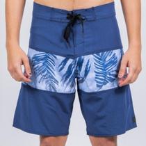 Bermuda Board Short Em Tactel Com tiras autocolantes E Cordão Estampada