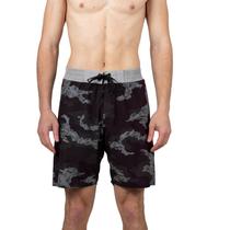 Bermuda Body short com cós e elástico e cordão e tiras autocolantes estampado tactel Nicobo alta qualidade