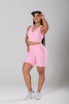 Bermuda Bolso Textura Tulipe Rosa