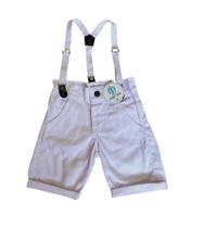 Bermuda Branca com Suspensório P (1-2 Anos)