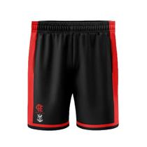 Bermuda Braziline Flamengo Feint Masculina Preto Vermelho