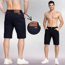 Bermuda Brim Masculina Sarja Sport Fino Slim Com Elastano Casual