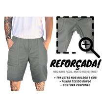 Bermuda Brim Pesado Profissional Trabalho Cinza Reforçada!!!