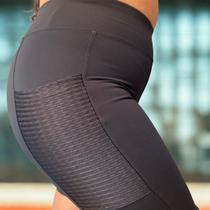 Bermuda C/Bolso PowerFit Premium Poliamida Zero Transparência