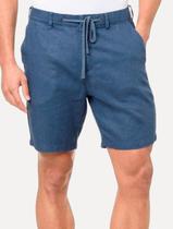 Bermuda Calvin Klein Jeans Masculina Cadarço Linen RE Issue Azul Escuro Bermuda Calvin Klein Jeans Masculina Cadarço Linen RE Issue Azul Escuro