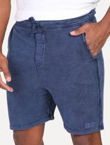Bermuda Calvin Klein Jeans Masculina Moletom Stoned Azul Índigo Bermuda Calvin Klein Jeans Masculina Moletom Stoned Azul Índigo
