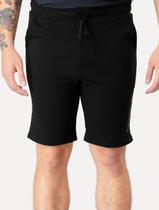 Bermuda Calvin Klein Jeans Moletom Lateral Logo Preta Bermuda Calvin Klein Jeans Moletom Lateral Logo Preta