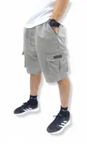 Bermuda Cargo Corta Vento Hunter Masculina 5 Bolsos Cinza