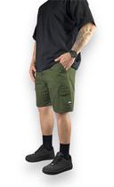 Bermuda Cargo Curta Streetwear Casual Short Sarja Slim Bolsos Laterais