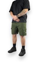 Bermuda Cargo Curta Streetwear Casual Short Sarja Slim Bolsos Laterais