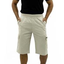 Bermuda Cargo De Sarja Masculina Estilo Urbano Abaixo Do Joelho de Promoção COR:AreiaTamanho:G1