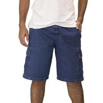 Bermuda Cargo Jeans Grosso 11oz Plus Size com Cintura de Elástico até 175cm - Ref 904