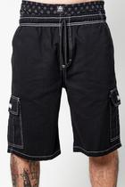 Bermuda Cargo Jeans Masculina Cós Elástico Estonada Hunter