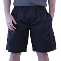 Bermuda Cargo Masculina Brim 5 Bolsos Com Elástico Casual Bermuda Cargo Masculina Brim 5 Bolsos Com Elástico Casual