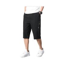 Bermuda Cargo Masculina De Algodão Para O Verão Com Bolso Com Zíper E Cintura Elástica Para