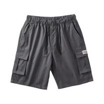 Bermuda Cargo Masculina De Verão Tamanho Grande, Ajuste Solto, Algodão, Com Cordão, Casual Para