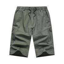 Bermuda Cargo Masculina Leve De Algodão Para Verão Casual Esportiva Caminhada Corrida Jogger Com