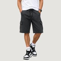 Bermuda Cargo Masculina Short Masculino Grafite 100% Algodão Bermuda Cargo Masculina Short Masculino Grafite 100% Algodão