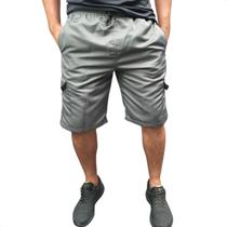 Bermuda Cargo Short Masculina 5 Bolsos Elástico Cordão Longa Bermuda Cargo Short Masculina 5 Bolsos Elástico Cordão Longa