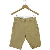 Bermuda Carmim Bolso Embutido Bege Masculina