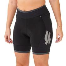 Bermuda Ciclismo Feminina Flets Basic Compression F Estanho Cintura Alta e Bolso Bermuda Ciclismo Feminina Flets Basic Compression F Estanho Cintura Alta e Bolso