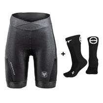 Bermuda ciclismo feminina Free Force Endurance Gel + meia