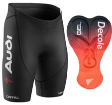 Bermuda Ciclismo Forro Gel D80 Preto Mtb Bike Shorts Audi - Decole