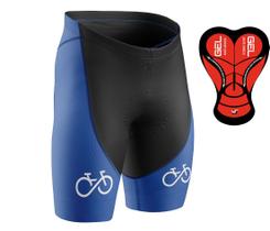 Bermuda Ciclismo Forro Gel D80 Preto Mtb Bike Shorts Azul - Decole