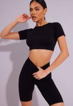 Bermuda Ciclista Cintura Alta Preto