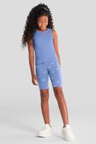 Bermuda ciclista infantil florida cotton Brandili Azul