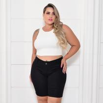 Bermuda ciclista plus size preta 5960