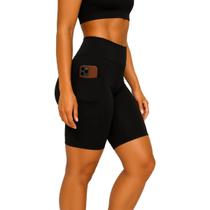 Bermuda Ciclista Suplex Bolso Não Fica Transparente Cós Alto