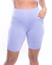 Bermuda cintura alta com bolso lilás