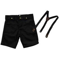 Bermuda Com Suspensório Infantil - Várias Cores