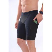 Bermuda Compressão Corrida Pro Racing Com Bolso Carbon Elite