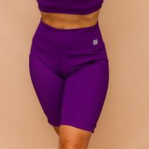 Bermuda Confort com Bolso para Treino e Corrida - Ameixa