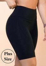 Bermuda Cós Alto Esportiva Fitness Plus Size