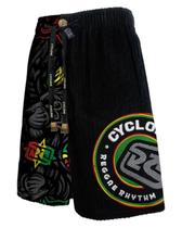 Bermuda Cyclone Veludo Estampada Reggae Lion Cor:PretoTamanho:GG Bermuda Cyclone Veludo Estampada Reggae Lion Cor:PretoTamanho:GG