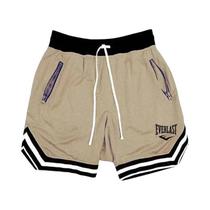 Bermuda De Basquete Casual Masculina De Verão Respirável Em Malha EVERLAST Fitness Esportiva Hip Hop Bermuda De Basquete Casual Masculina De Verão Respirável Em Malha EVERLAST Fitness Esportiva Hip Hop