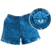 Bermuda de bebê Malhão Indigo Baby Ursinho Bermuda de bebê Malhão Indigo Baby Ursinho